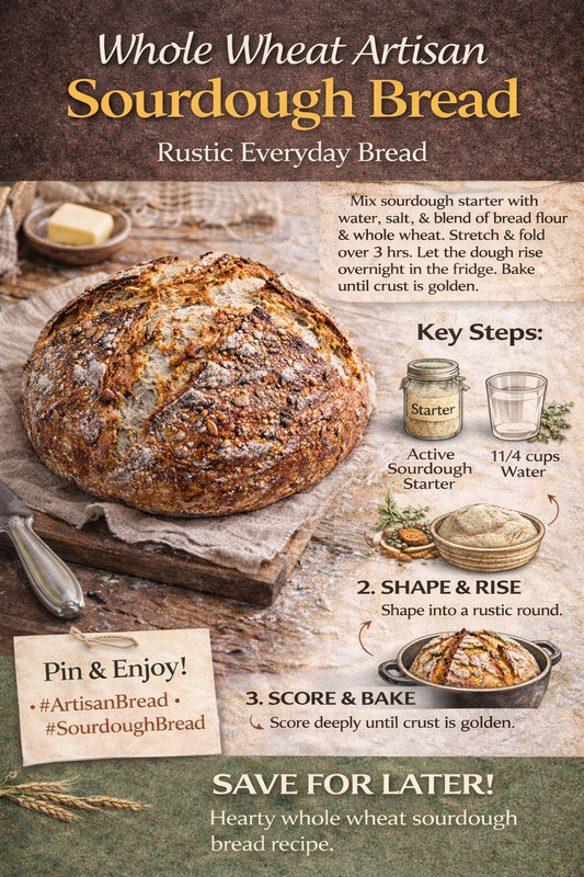 Whole Wheat Artisan Sourdough Bread