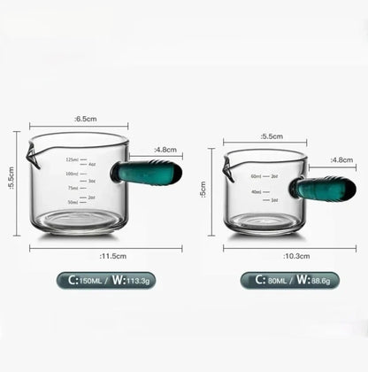 Glass Measuring Jug with Handle - Perfect for Coffee, Milk & More