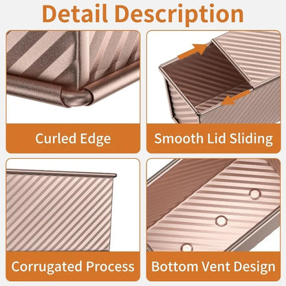 Product features including curled edge, smooth lid sliding, corrugated process, and bottom vent design.