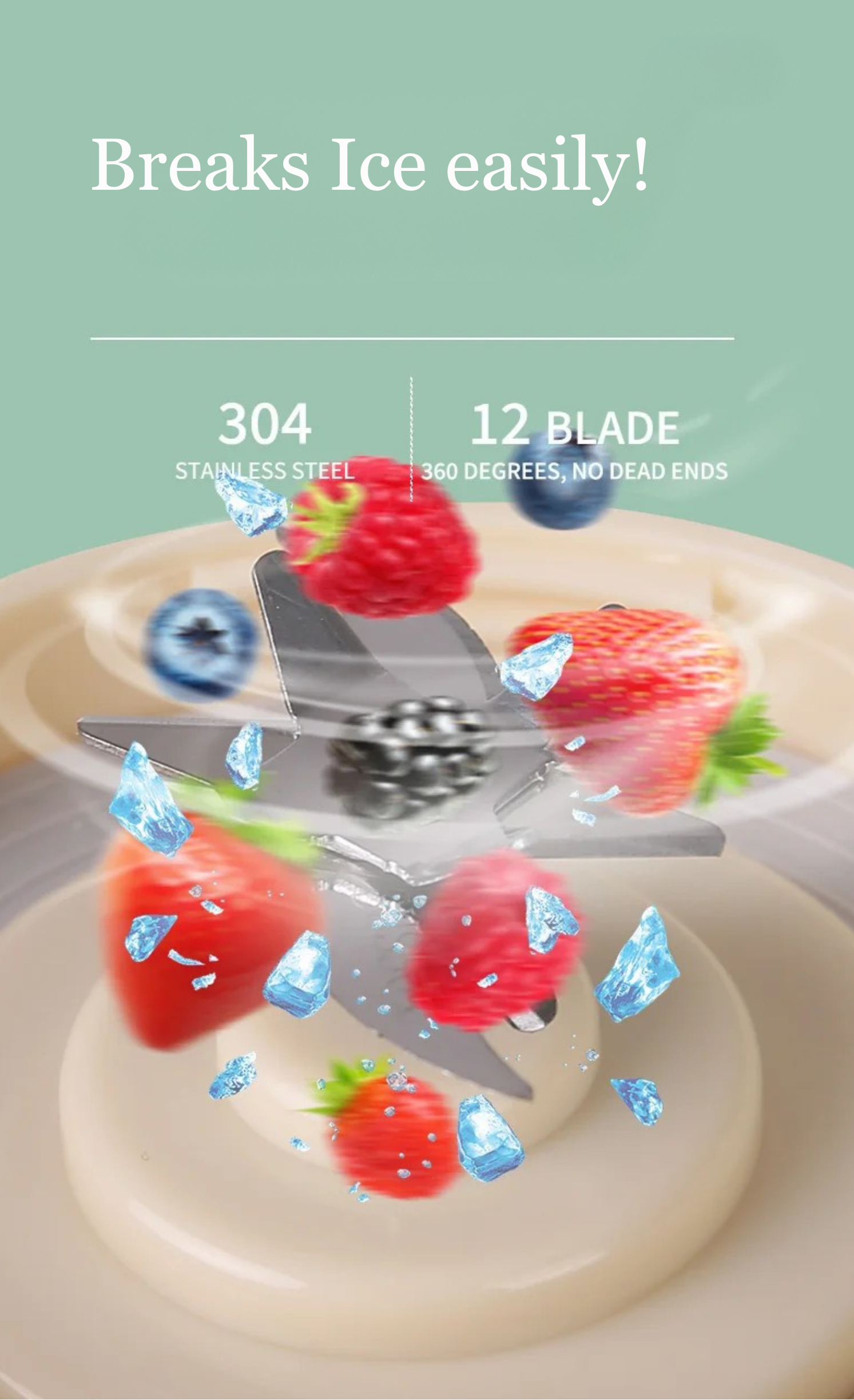 Icebreaker tool with strawberries on a white background