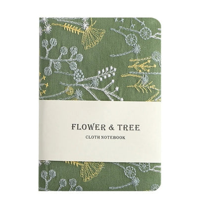 Floral patterned notebook with 'Flower & Tree' text on a white background