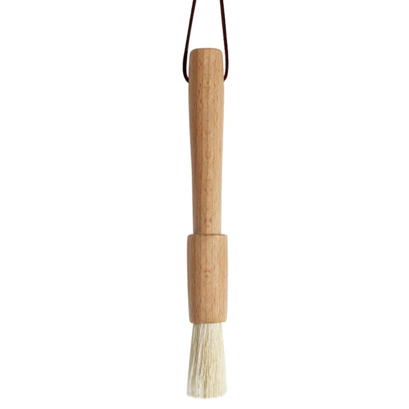 Bamboo brush with bristle head on a white background